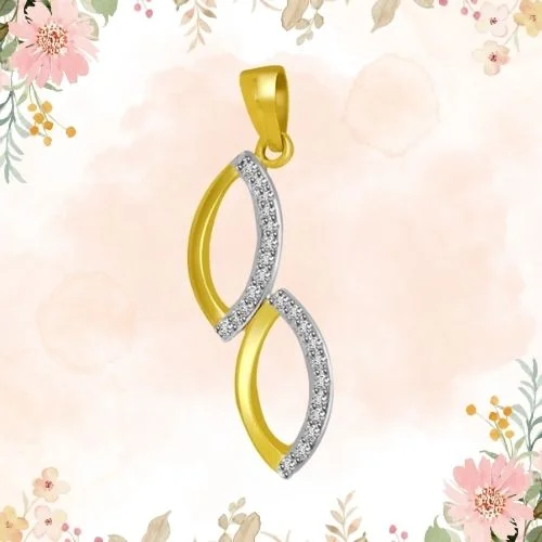 Togetherness Of Love & Purity : Real Diamond & Gold Pendant (P730)