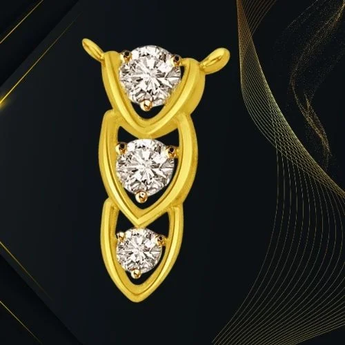 You, Me & Our Love 3 Real Diamond & Gold Pendant (P841)