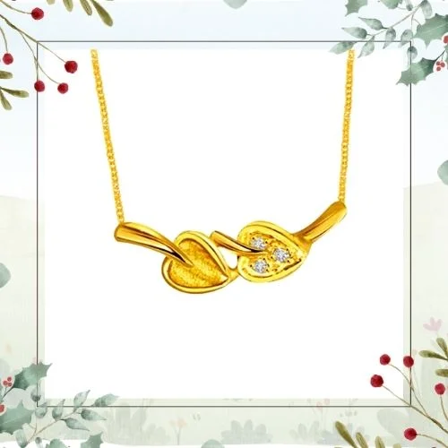 Love Punch 0.20cts Diamond Heart Shape Necklace Pendant with chain (DN108)