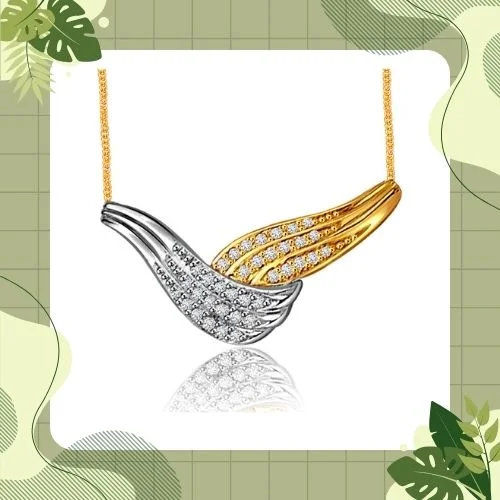 Timeless Beauty Two Tone Diamond Necklace Pendant with chain (DN111)