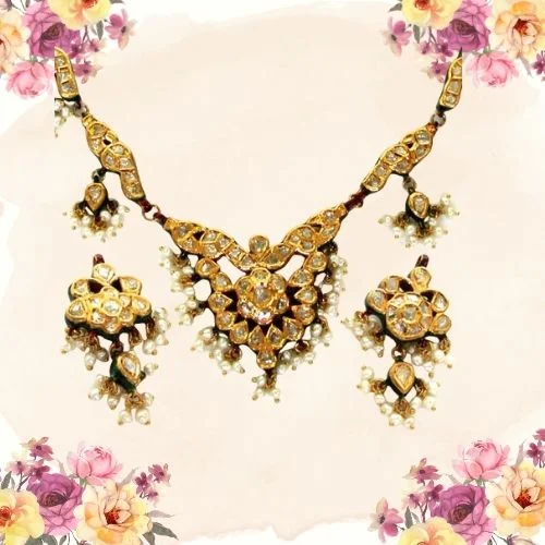 Peacock Design Meenakari Jadtar Diamond set (DN22)