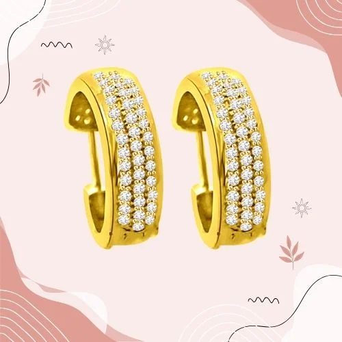 Bling Balis - Real Diamond & 18K Gold Hoop Earrings (ER12)