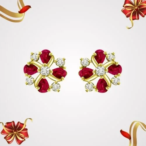 1.10 cts Diamond Ruby Earrings (ER373)