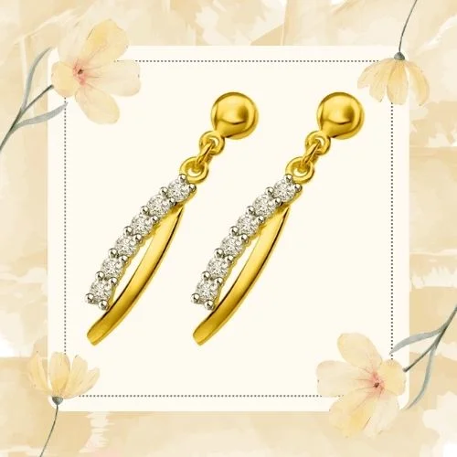 Twisted Dreams 0.30cts Diamond & Yellow Gold Drop Earrings (ER437)