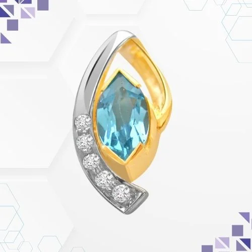 Chic n Classy - Real Diamond & Blue Topaz Pendant (P175)