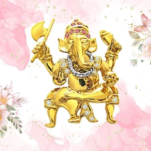 Ganesh Deva - Real Diamond Religious Pendant (P204)