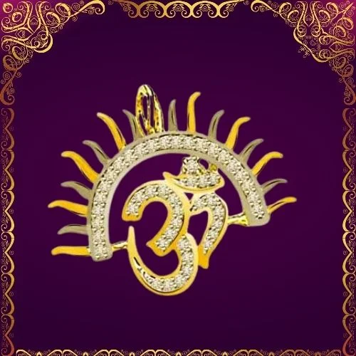 0.25cts Real Diamond Two Tone Om Pendant (P594)