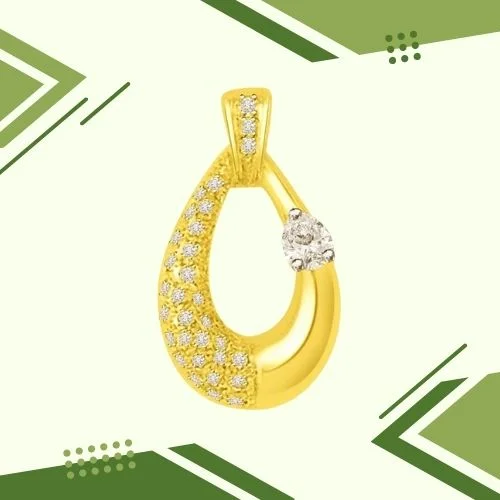 0.35cts 18kt Curvy Real Diamond Pendant (P803)