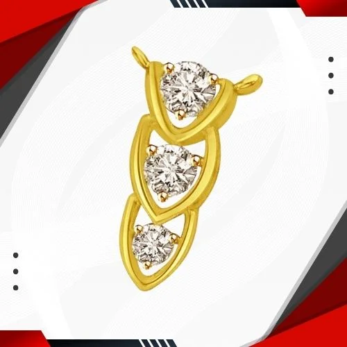 You, Me & Our Love 3 Real Diamond & Gold Pendant (P841)