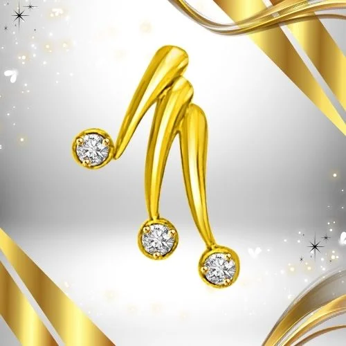 Triple Treat of Love - 0.15 TCW Real Diamond Solitaire Pendant in 18kt Yellow Gold (P928)