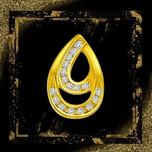 0.17 TCW Real Diamond Drop Shaped Pendant in 18kt Yellow Gold (P935)