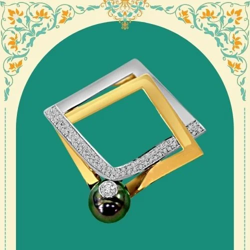 Graceful Demeanor - Real Diamond & Tahitian Pearl Pendant (P94)