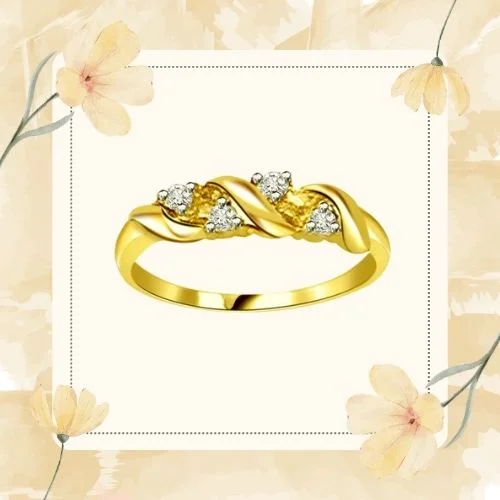 Classic Real Diamond Gold Ring (SDR455)
