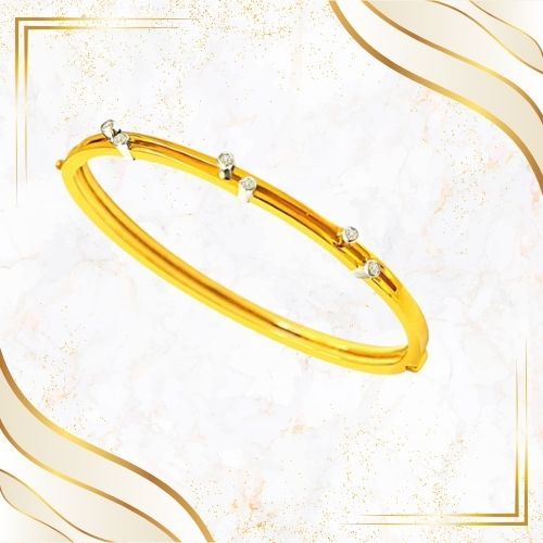 0.15 cts Real Diamond & Gold Plated 925 Sterling Silver Bracelet For Your Love (SLBR5) 