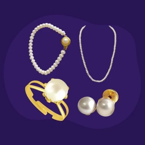 Single Line Real Natural Freshwater Pearl Necklace, Earrings, Ring, Bracelet Set (H1961)