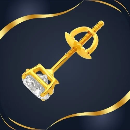 Single Diamond Stud in 18Kt Yellow Gold