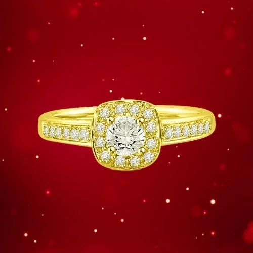 0.70TCW N/VVS1 GIA Diamond Engagement Ring with Accents (0.70NVVS1-D8)