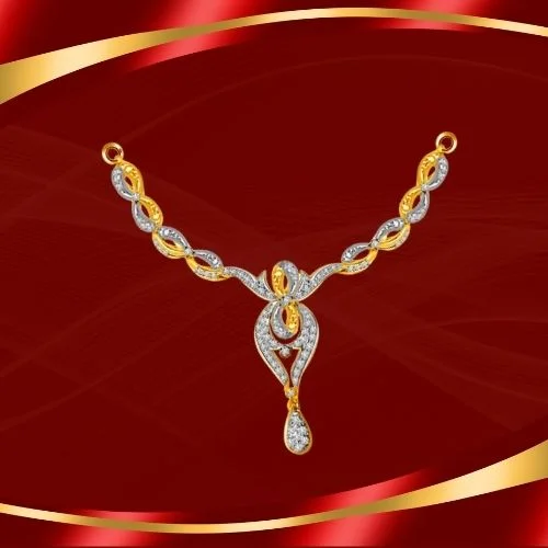 Shining Sun Shine Two Tone Diamond & Gold Beautiful Necklace Pendant (DN189)