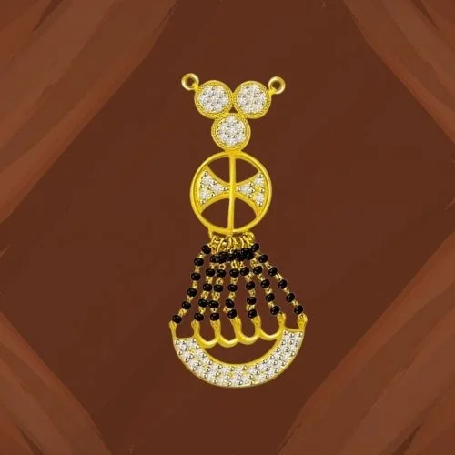 Sacred Thread Of Love Diamond & Gold Mangalsutra Pendant (DN229)