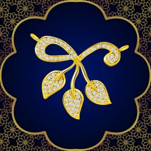 Celebrate Life’s Beauty: I Love My Life Gold & Diamond 3 Leaves Pendant (DN300)
