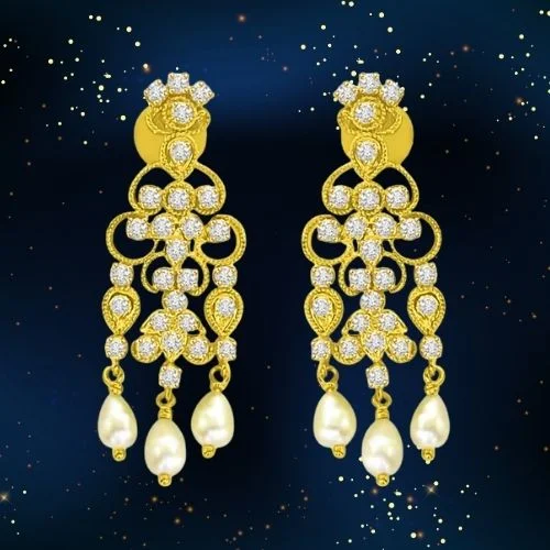 Triple Flower Diamond Dangler Earrings (ER11224)
