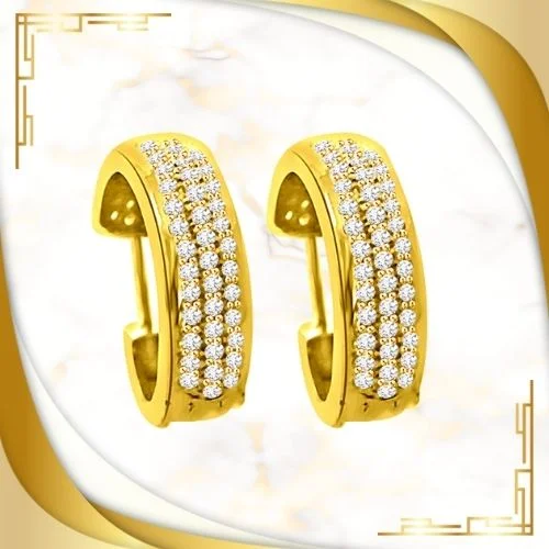 Bling Balis - Real Diamond & 18K Gold Hoop Earrings (ER12)