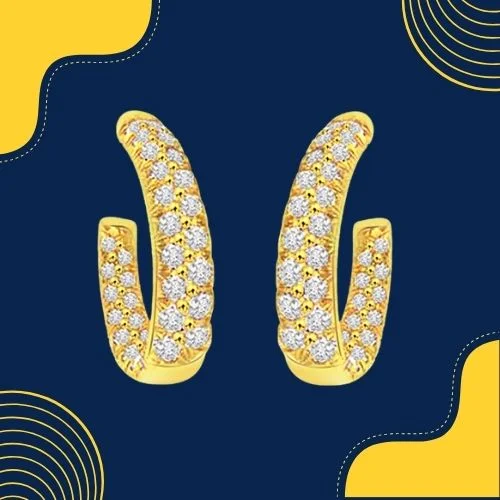 Charmer Real Diamond & 18K Gold Hoop Earrings (ER14)