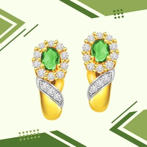 Emerald Elegance Diamond & Emerald Earring (ER261)