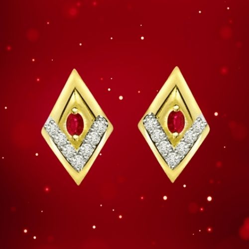 Traditional Diamond and Ruby Earring (ER361)