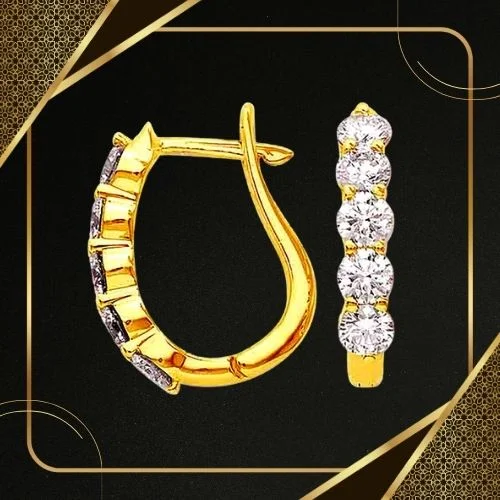 Golden Cage Diamond Bali Elegant Earrings (ER8)