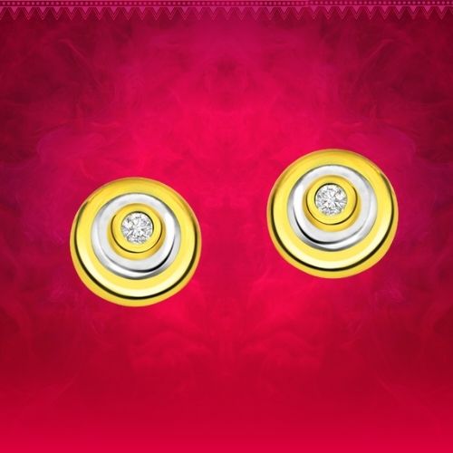Circle of life - Real Diamond Two Tone Earrings (ER80)