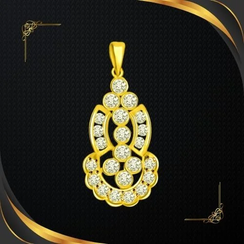 You are Apple of my Eye:18kt Yellow Gold & Real Diamond Pendant (P1000)