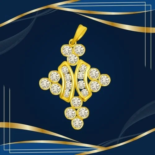Shimmering Sunflower 0.21cts Fancy Design 18kt Yellow Gold & Diamond Pendant (P1001)