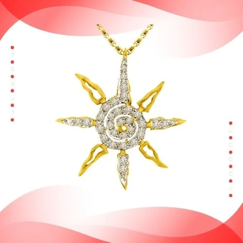 You Are My Star, 0.45cts Real Diamond Star Gold Pendant (P1340)