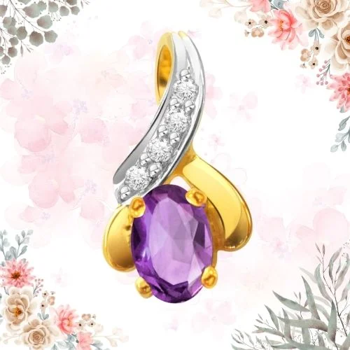 Chic Chica - Real Diamond & Amethyst Pendant (P174)