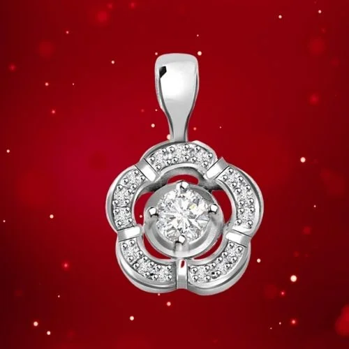 Gleaming Whiteberry 0.21cts Real Diamond White Gold Pendant (P317)