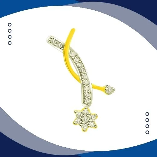 0.25cts Flower Real Diamond 18kt Yellow Gold Pendant (P648)