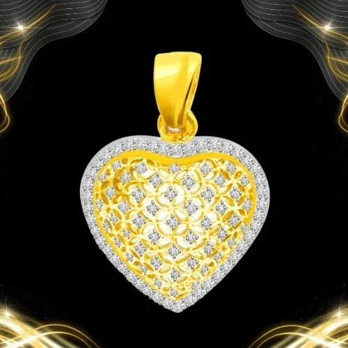 0.45cts Heart Shape Real Diamond 18kt Yellow Gold Pendant (P713)