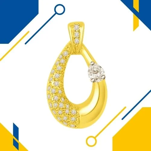 0.35cts 18kt Curvy Real Diamond Pendant (P803)