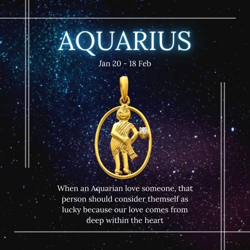 Aquarius Real Diamond & 18K Gold Pendant (S315)