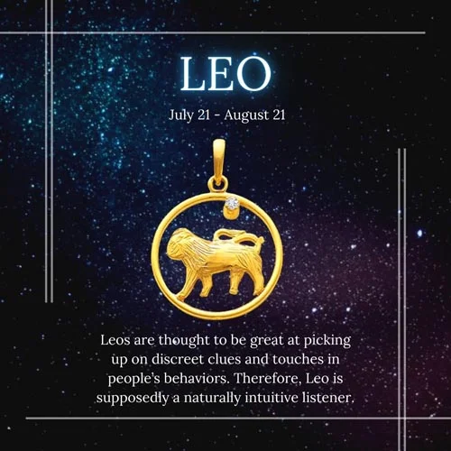 Leo - Real Diamond & 18K Gold Pendant (S321)