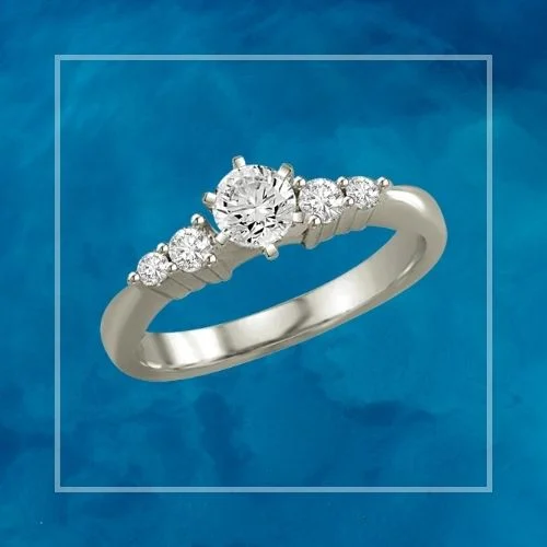 0.31TCW H/VS1 14kt White Gold Certified Diamond Bridal Ring (0.31HVS1-S53W)