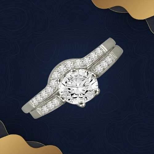 0.87TCW H/I1 Sol Diamond Wedding Engagement Ring Set (0.87HI1-S59W)