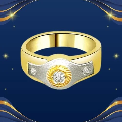 0.10cts Fine Two Tone Diamond Ring in 18K Gold (SDR1386)