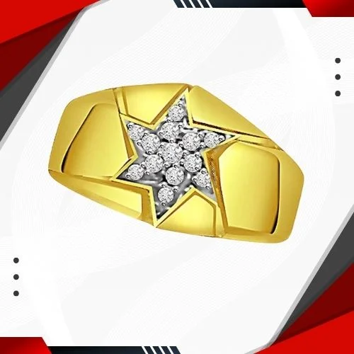 Real Diamond 18k Gold Men's Ring (SDR488)