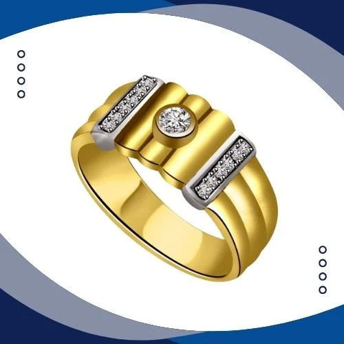0.20cts Two Tone Real Diamond Designer Ring (SDR584)