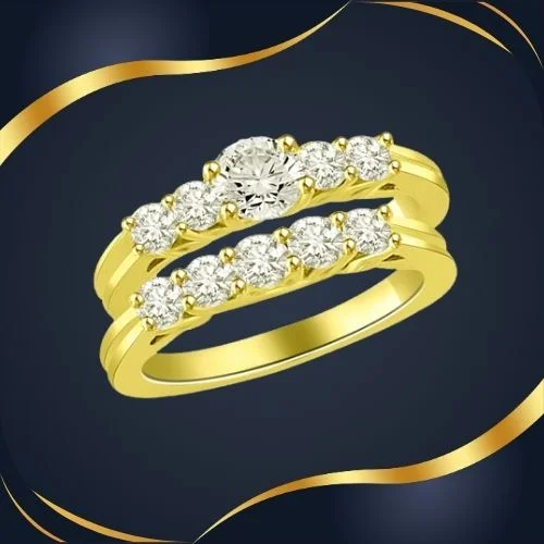 0.66TCW L/SI2 Cert Diamond Engagement Wedding Ring Set (0.66LSI2-S52)