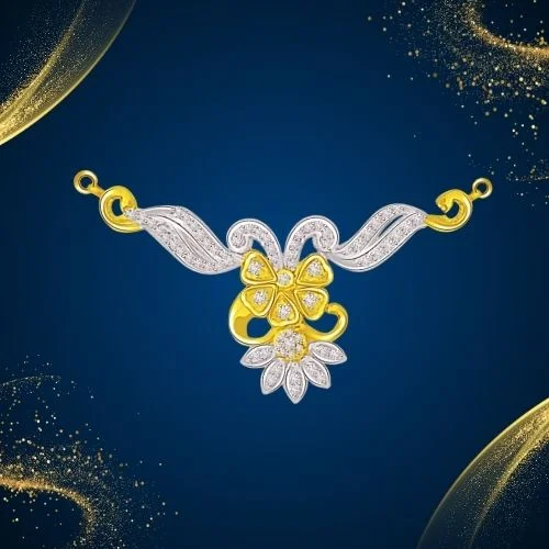 Petals Of Love Two Tone Diamond Mangalsutra Pendant (DN207)
