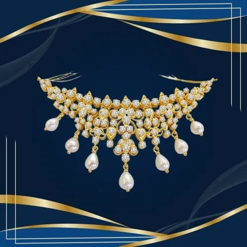 1.80 cts Diamond Pendant with Real Pearl Necklace Pendant (DN3180)