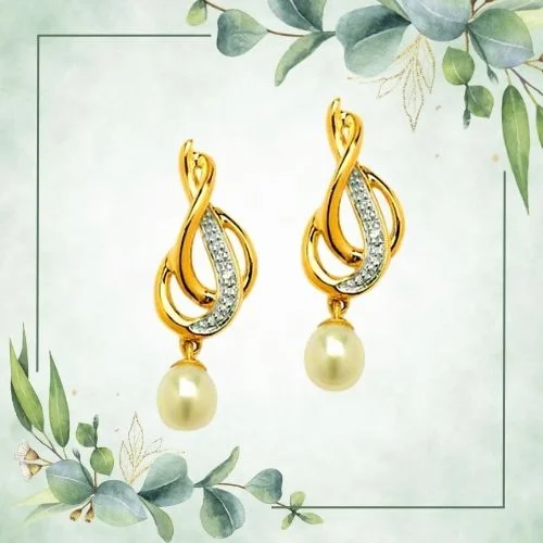 Queen's Favourite 0.15cts Diamond Pearl Earring (ER205)